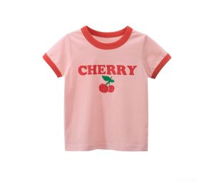 2025 Summer 2-8 Years Kids Girl Shorts Sleeve T-shirts Printed Little Girl Top Baby Girl T Shirts Children Toddler Girl Clothes