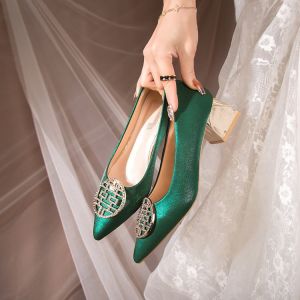 Xiuhe Wedding Dress Two-Way Wear Wedding Shoes Womens 2023 New Arrival Spring and Autumn Green Dress Chinese High Heel Bridal Shoes