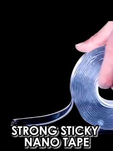 1 3 5 METER Nano Tape Double-Sided Multifunction Strongly Sticky Adhesive Tape Traceless Strips Nano Tape Multifuntion Double-Sided Adhesive Tape Traceless Waterproof Strong Sticky Gel Sticker