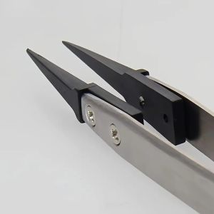 Heavy-Duty Precision Tweezers with ESD-Safe Anti-Static Tips for Electronics And Jewelry Repair Metal Construction