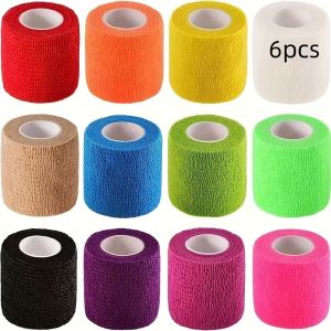 6PCS Breathable Self-Adhesive Elastic Bandages Universal Non-Woven Sports Tape Flexible Cohesive Wrap for Ankles Wrists Fingers