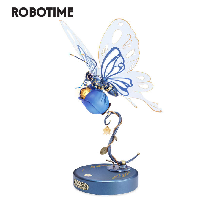 the witcher sex dolls Robotime ROKR Butterfly DIY Mechanical 3D Puzzle Toys for Gifts Bionic  Butterfly Wings Golden Lighting Rose Exquisite Texture - MI05B（Blue）