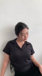 LUCY Top l Crop top Tali Serut l Rib Knit Premium l Wangki Serut Wanita l Polo Serut Wanita l Kamisol Wanita l Rajut Premium