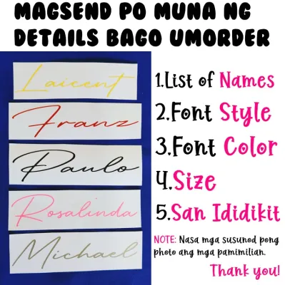 Personalized Sticker Names Waterproof