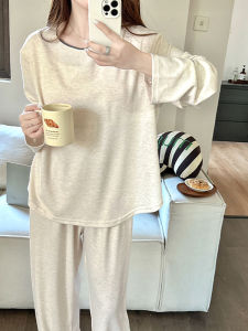 Áo Ngủ Len Cổ Tròn Áo Ngủ Dài Tay Áo Ngủ Nữ Áo Ngủ Mùa Thu Đông Áo Ngủ Có Đệm Ngực Áo Ngủ Một Mảnh Áo Ngủ Thoải Mái