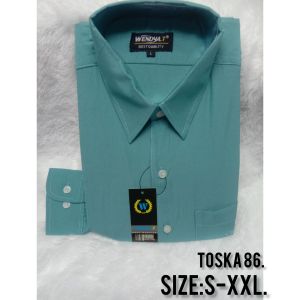 Wendya.T Kemeja Formal Reguler Warna TOSKA 86✓Kemeja Pria Polos Lengan Panjang