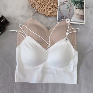 เสื้อกล้ามแขนกุดผ้าไหมน้ำแข็งแบบมีสายรัดสองข้าง ทรงเข้ารูป ไร้ตะเข็บ ด้านหลังเปิด เสื้อคลุมกันหนาวแบบสวมหัวสำหรับผู้หญิง