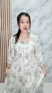 Dress Daster Aida Mawar Sage Smoke Pita Bahan Rayon