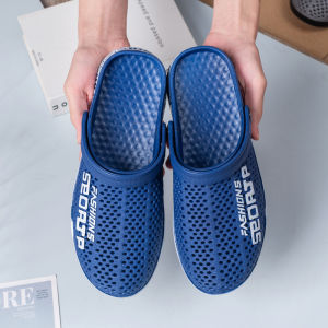 Mens Two-use Sandals Slippers Breathable Anti-slip Wear-resistant Soft-soled Head-covered Bathing Shoes Korean Style