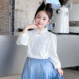 Princess Style Half-length Skirt for Girls Summer Autumn Wear Childrens Hanfu Traditional Chinese Costume Big Kids Love Elsa Dress
