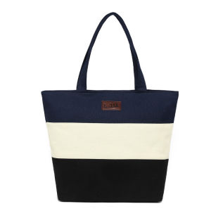 Large Capacity Canvas Shoulder Bag for Women Stylish Commuter Handbag Portable Tote Bag Fashionable Trending Polyester Lining