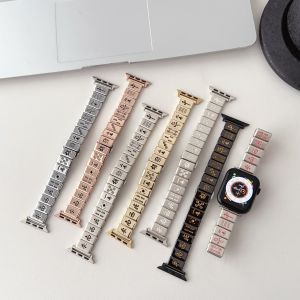 Fashionable Metal Bracelet for  Watch Iwatch9 Series with Mahjong Butterfly Buckle Wristband Accessory for Smart Devices
