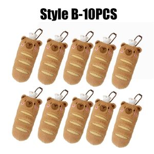 Cartoon Capybara Pendant Decoration Soft Plush Bread Key Chain Plush Stuffed Croissant Food Plush Keychain Hanging Accessory