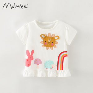 Áo Thun Cổ Tròn in Họa Tiết Động Vật Dễ Thương Malwee Cho Bé Gái Mùa Hè Mới Về Quần Áo Trẻ Em Trung Bình Nhỏ
