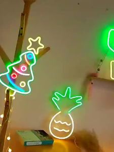 Phong Cách Mới Đầy Đủ Các Loại Acrylic Nền Trong Suốt Neon Sáng Tạo Thương Mại Điện Tử LED Đèn Treo Tường Trang Trí Đèn Màu Hot
