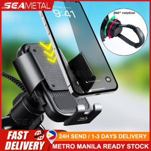 🇵🇭 SEAMETAL Universal Bike Phone Holder with Secure Strap Adjustable Motorcycle Phone Mount for Scooter Bicycle