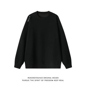 WUKONGYOUHUO | Áo Hoodie In Chữ Form Rộng Cổ Tròn