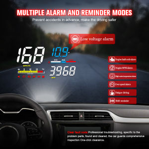 RYSJM | D5000 Car OBD Head Up Display Digital Meter LCD Water Temp Tacho Water Temp Fuel Consumption Multi-function Windshield Projector