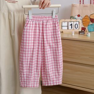 Plaid Casual Straight Trousers 2025 New Style