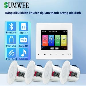 Hệ Thống Âm Nhạc Nền Rạp Hát Tại Nhà Máy Nghe Nhạc Bluetooth Gắn Tường Với Bảng Điều Khiển TF AUX Và Loa Âm Trần Bộ Khuếch Đại Âm Thanh