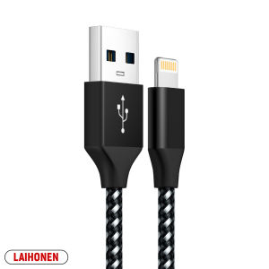 Cáp USB LAIHONEN Cho iPhone 5-14 Pro Max SE Sạc Nhanh 1m/2m/3m Dây Sạc Dữ Liệu iOS Với Dòng Điện Tối Đa 2.4A Chất Liệu Bện