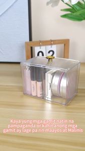 Cosmetic cotton storage box Cosmetic storage box Transparent cotton swab box Desktop makeup removal cotton box Household storage box