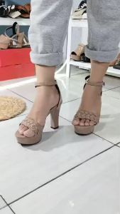 Sandal heels tinggi 10cm berkualitas premium tali silang k026a