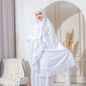 mukena Dewasa Lace Diamond katun premium putih bersih