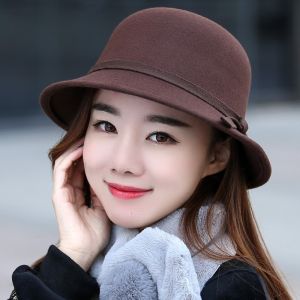 Elegant Vintage Womens Woolen Fisherman Hat Fashionable British Style Versatile Autumn Winter Spring Seasonal Travel Cap