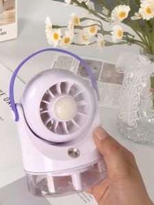 Desktop USB Charging Air Spray Cold Wind Fan Water Cooling Turbine Humidifying Spray Fan Home Use Portable Fan