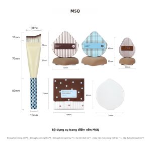 MSQ | Bộ Dụng Cụ Phủ Nền Bao Gồm Cọ Dạng Đuôi Cá Bông Phấn và Giấy Điều Chỉnh Màu