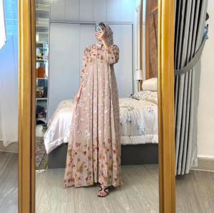 NEW RAVINA SET DRESS GAMIS SET HIJAB SEGI 4 TERBARU BEST SELER GAMIS CERUTY SYARI KEKINIAN