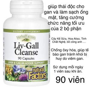 [MỸ] Viên Uống Tăng Cường Chức Năng Gan Túi Mật Natural Factors Liv-Gall Cleans 90 Viên