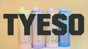 TYESO Original 600ml-750ml + Silicone Boot Vacuum Insulated Tumbler Stainless Steel w/ Lid & Handle Glossy Sports Bottle