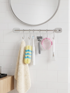 Multi-functional Wall Mounted Bathroom Organizer Stainless Steel