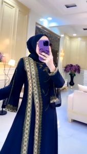 ZIFA FASHION: Ayeshah Dress Abaya & Arab Gamis Hitam Bordir Payet