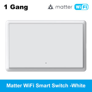 MANHOT Matter WiFi Smart Switch Neutral Wire Optional Switch US Standard Switch Push Button Light Switch Work With Tuya Alexa