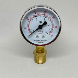Pressure gauge 5 kg/cm2 สำหรับท่อขนาด 2" รวมข้อต่อ 3 ทางและข้อต่อตรง เกจวัดแรงดัน 5 kg/cm2 พร้อมใช้งาน สำหรับปั๊มน้ำและเครื่องกรองน้ำ