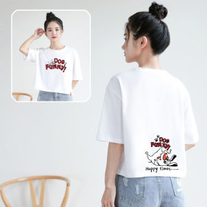 Loose Pure Cotton Short Sleeve T-Shirt Women Summer Versatile Short Style New Small Size Cartoon Elegant Top Body Shirt