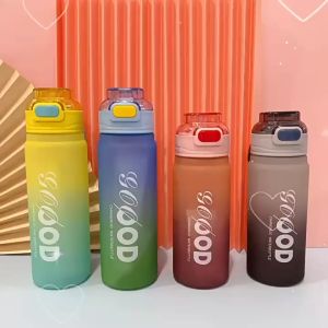 Botol Minum Traveling Sedotan Anti Tumpah Model Jinjing Pengunci Flip On Warna Gradasi 900ml