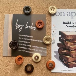 Retro Wooden Button Pin Cork Board Photo Wall Decor Large Head Pin Nails for Business Supplies Stationery Educational Culture