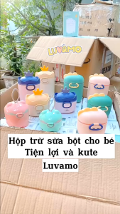 Hộp đựng sữa bột Misan 440ml hình Heo Gấu phong cách HQ kèm muỗng cho bé