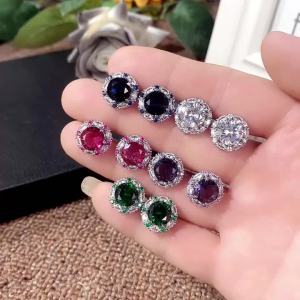 Huitan Trendy Luxury Cubic Zirconia Stud Earrings for Women Wedding Engagement Female Ear Accessories Gorgeous New Lady Jewelry