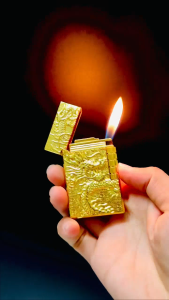 Dupont Lighter Dragon Jet Flame Lighter Single Action Ignition Butane Refillable Windproof Metal Design Handheld pocket lighter BLKR