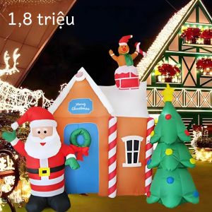 Nhà Ông Già Noel Bơm Hơi Ngoài Trời 18M Có Đèn Đồ Trang Trí Giáng Sinh Cho Nhà Cửa Vườn Ngày Lễ Chất Liệu Vải