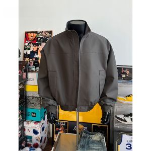 HetingHOME | HHetinghome Oversized Jacket For Couples Mens American Retro Style No Gender Distinction Autumn Trendy Loose Fit Jacket