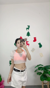 ชุดเซ็ตสไตล์พักผ่อน เสื้อครอปผ้าบาง + เสื้อตัวใน