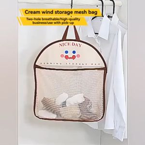 Hanging Mesh Bag Underwear Socks Bathroom Storage Behind the Door for Ladies Children Cute Foldable Cartoon for Toys and Bath Balls Multifunctional Large Capacity Portable Durable and Strong Clothes Organizer Toiletry Wardrobe