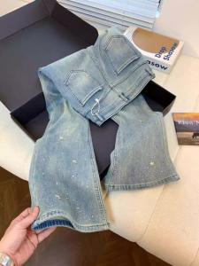 Light Blue High Waist Jeans Womens Spring Autumn Fashion Korean Style Whimiscal Horse Hoof SlimmingFluke Long Pants