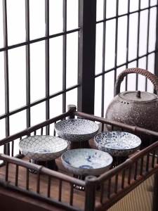 MOLORE | Retro Blue and White Porcelain High Foot Fruit Plate